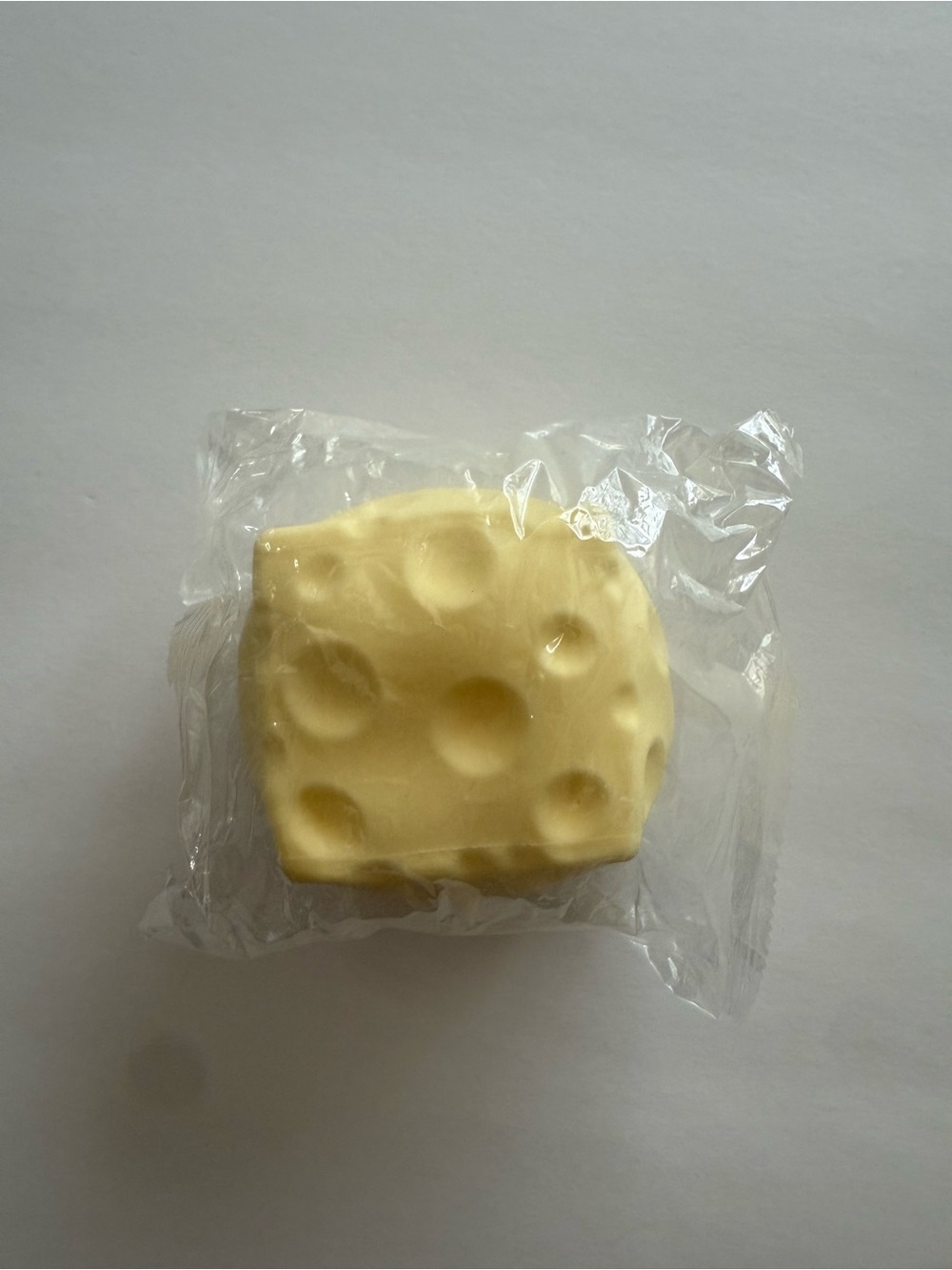 Cute Cheese-Shaped Squishy Toy in Pale Yellow